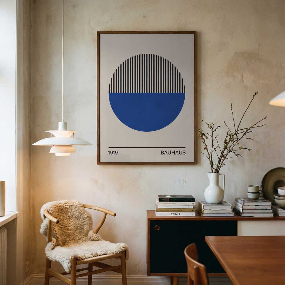 Geometrisk blå cirkel Poster