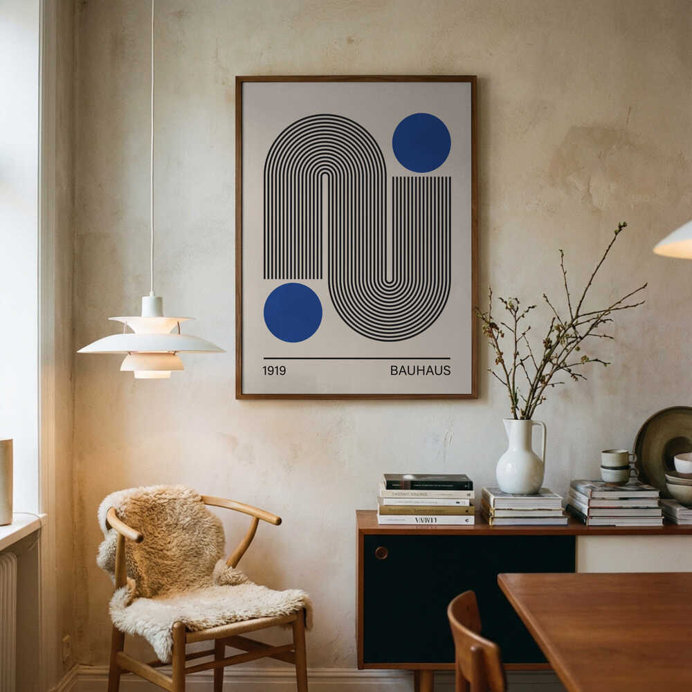 Modern Curves Blå Cirklar Poster
