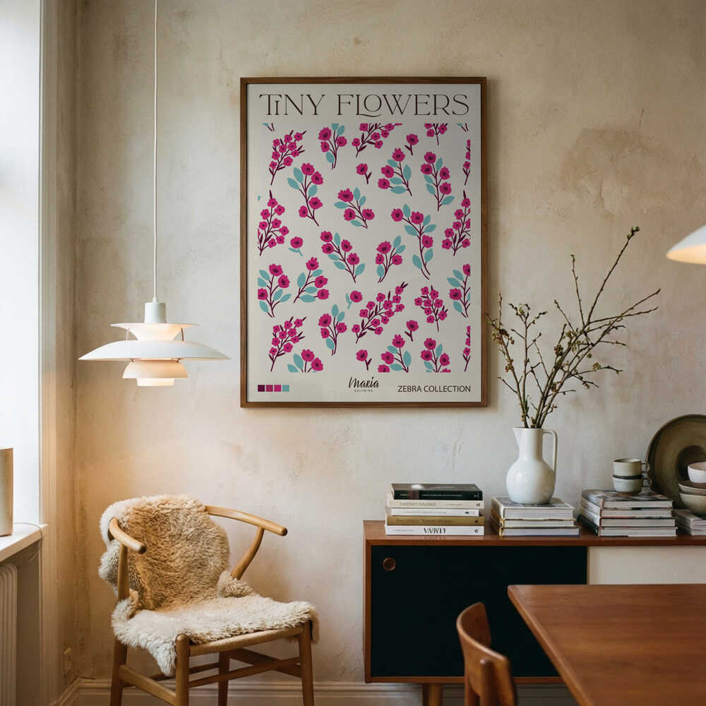 Små lyserøde blomster Plakat