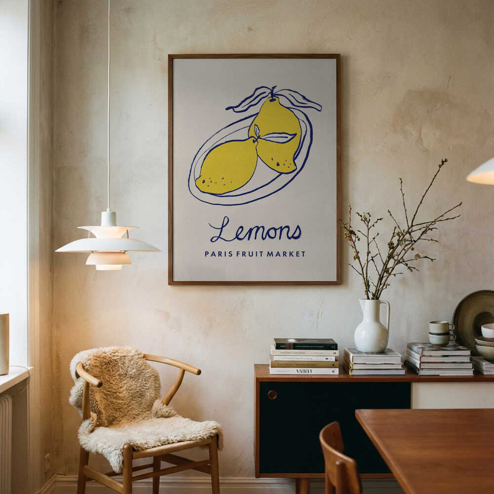 Paris Fruktmarknad Citroner Poster