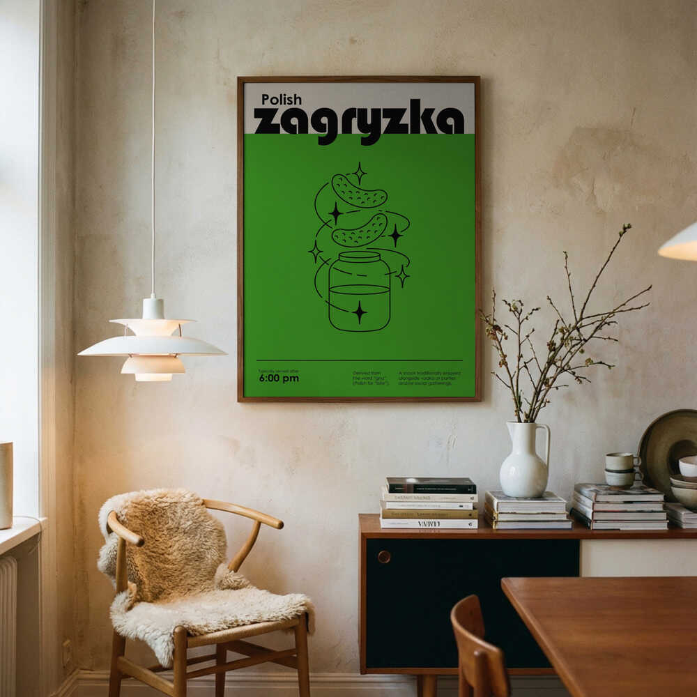 Grön polska snacks Poster