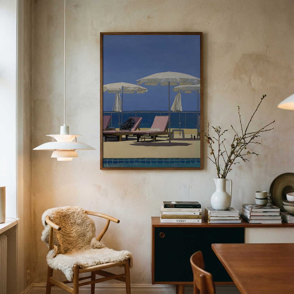 Solstolar på stranden Poster