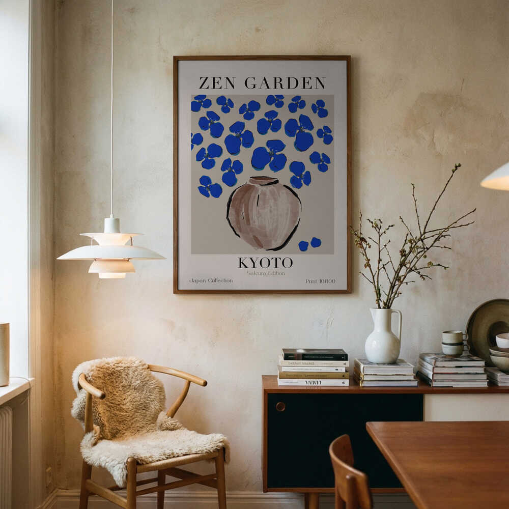 Cerulean Blossoms Poster