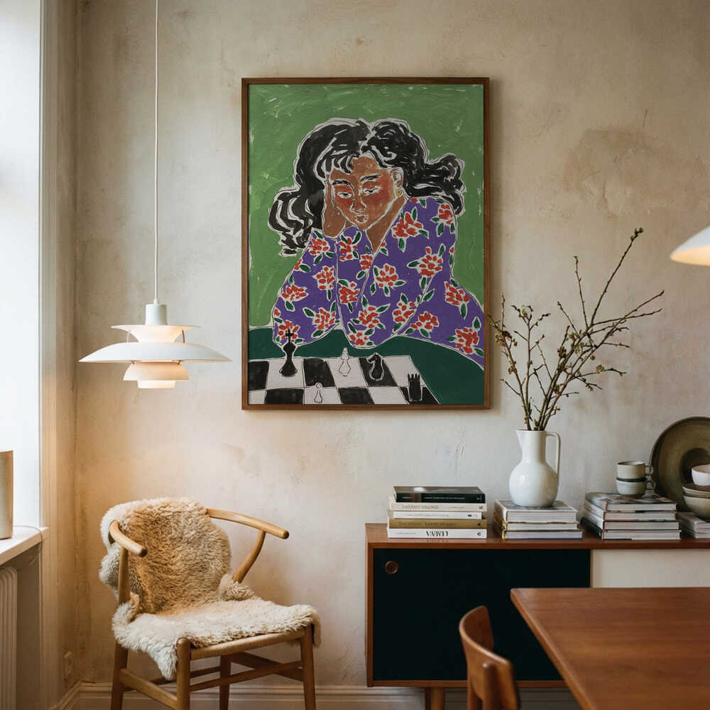 Tankefuld skakspiller plakat