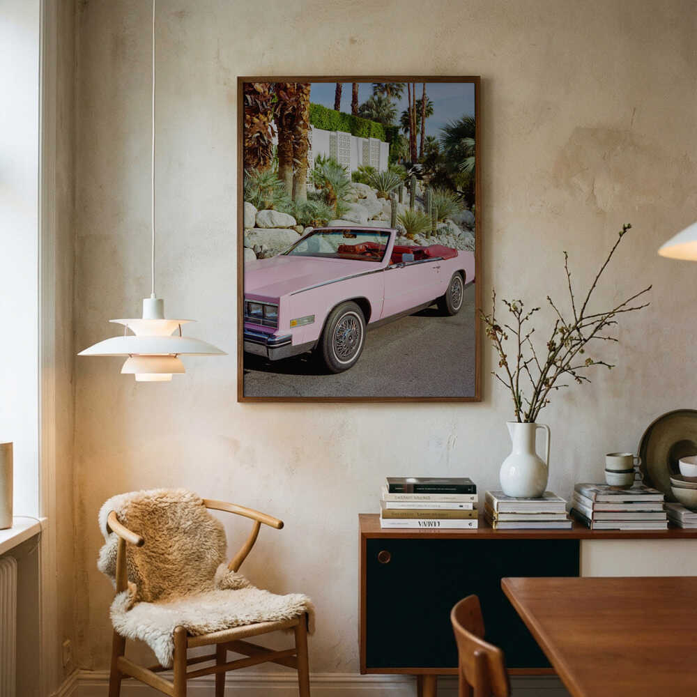 Ikonisk rosa cabriolet Poster