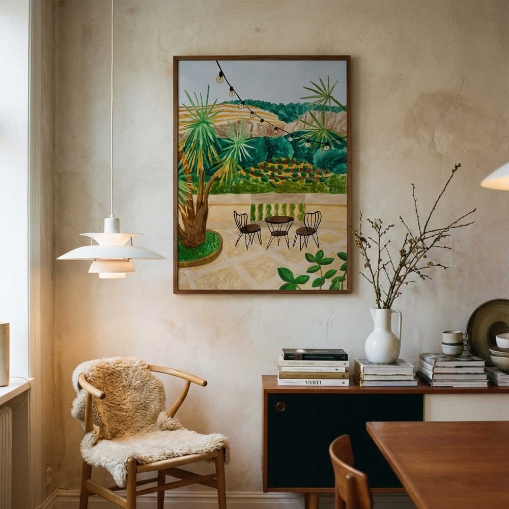 Frodig uteplatsutsikt Poster