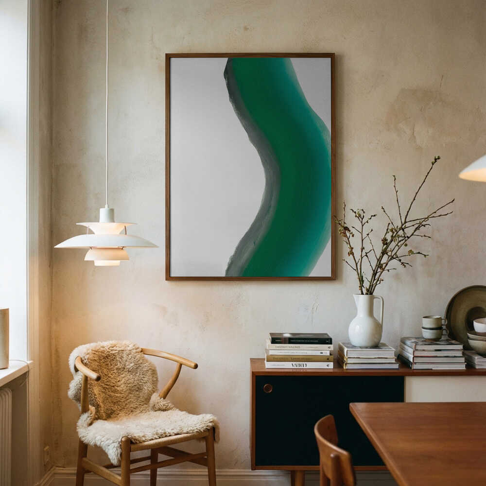 Grön flytande abstrakt Poster 