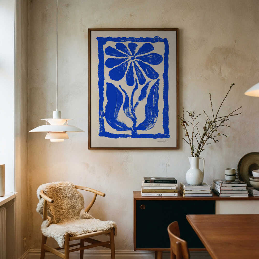 Blå blomster Poster