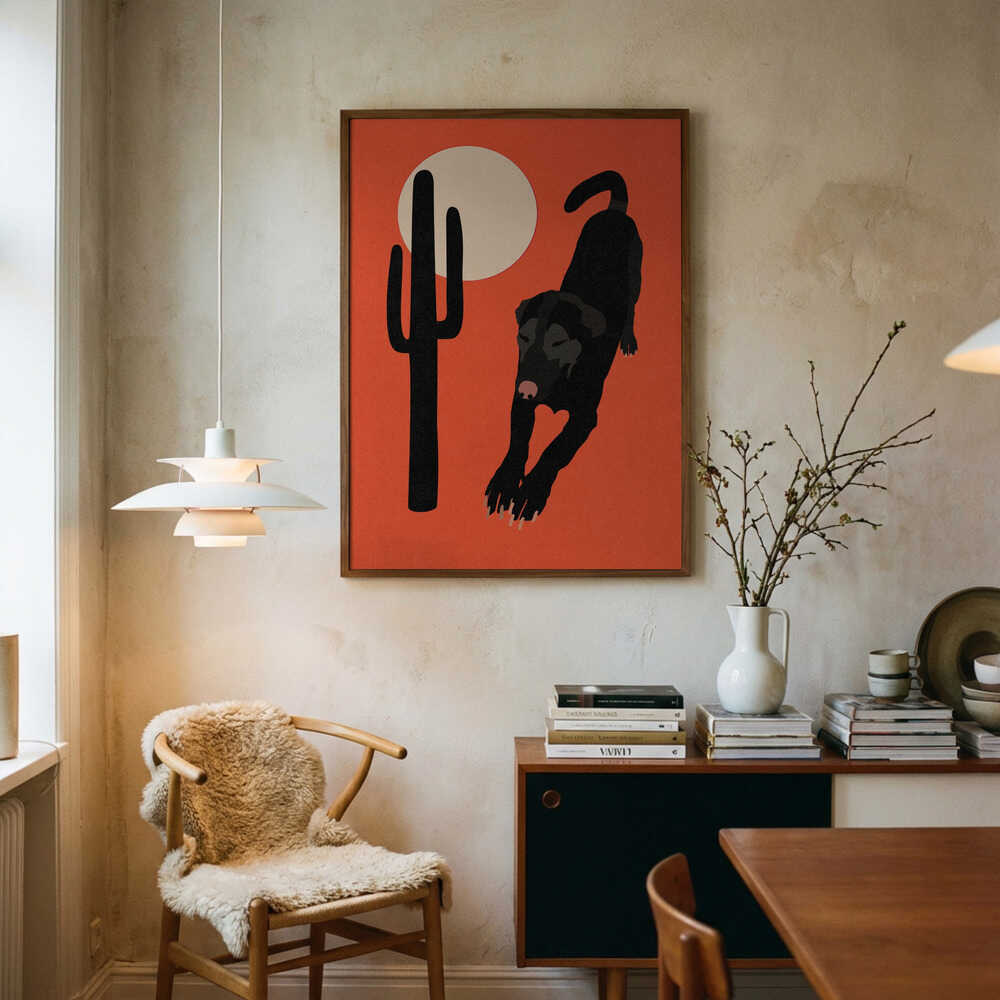 Svart Ökenhund Poster