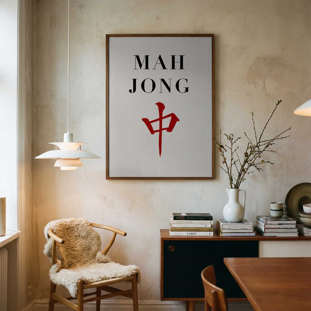 Mahjong Röd Drake Bricka Poster