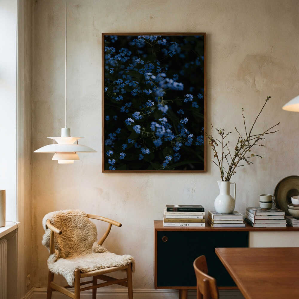 Lugna blå blommor Poster