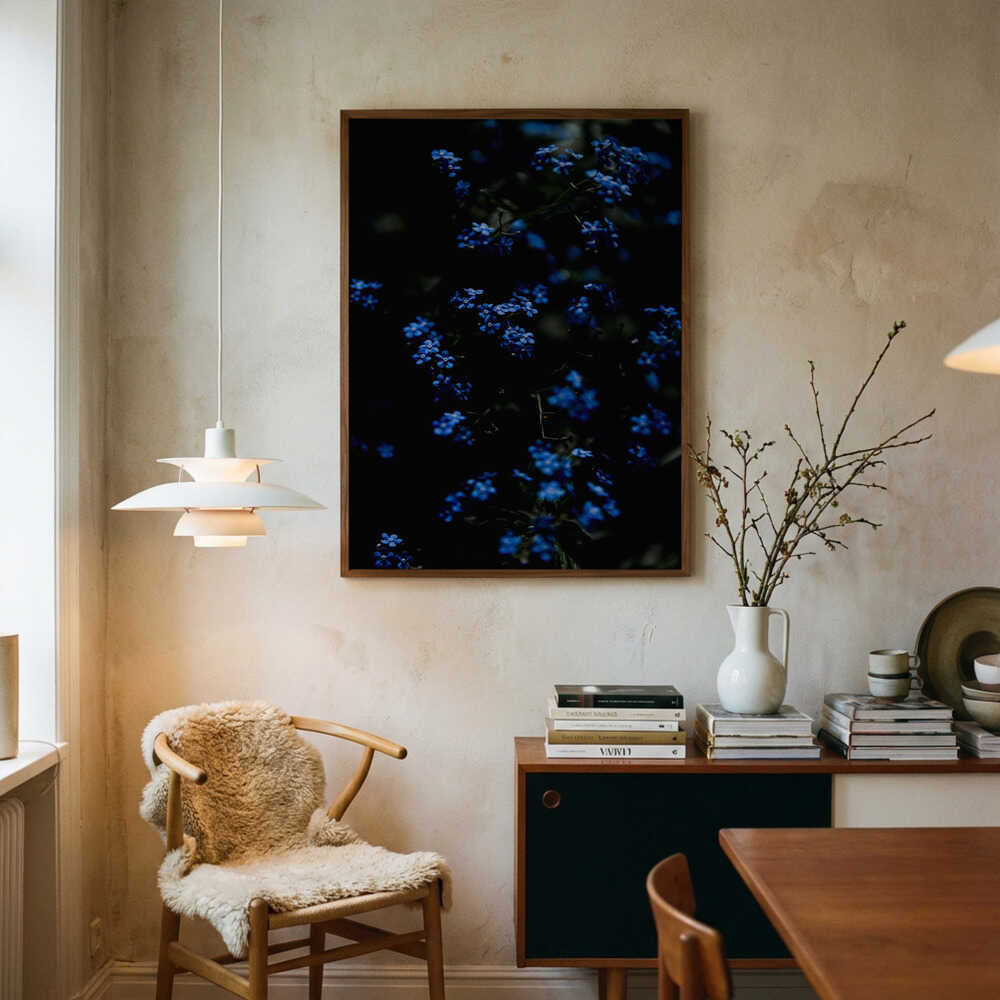 Midnattsblå Blommor Poster