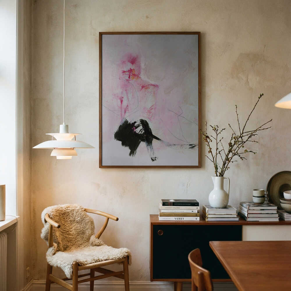 Abstrakt i rouge och svart Poster