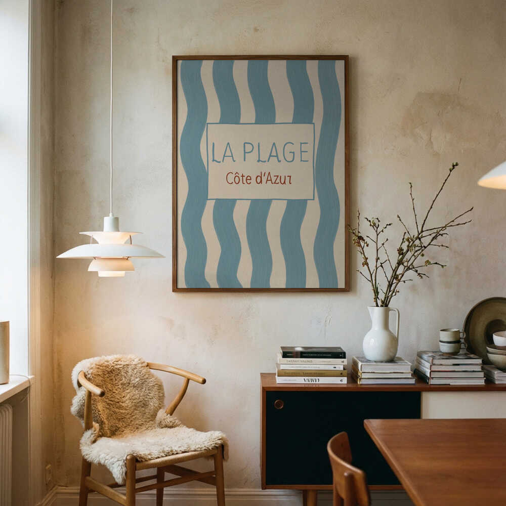 Côte d'Azur Beach Stripes Poster