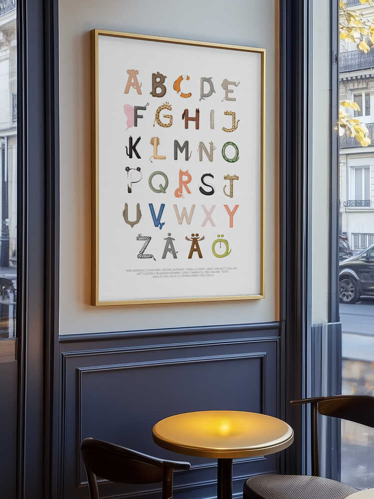 Djurbokstäver Poster