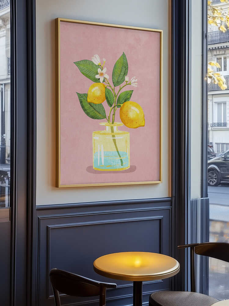 Citronbukett i vas poster