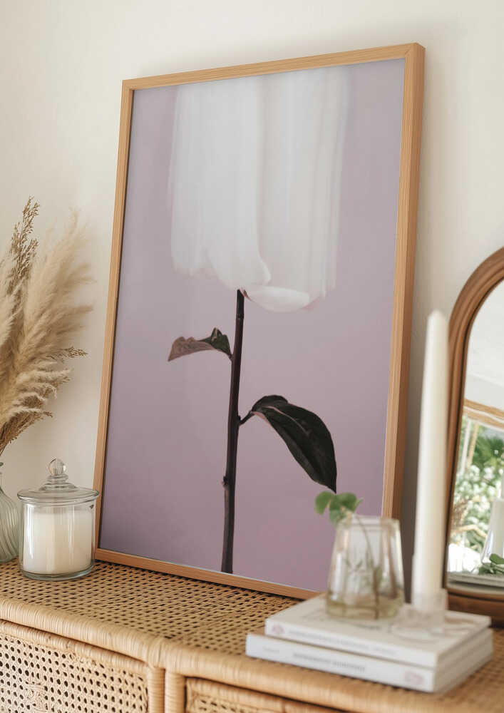 Ethereal White Bloom Poster