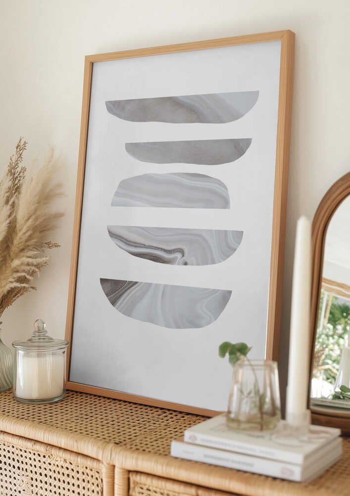 Minimalistiska marmormönster i neutrala färger Poster