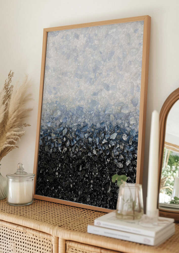 Blå svart kristallgradient Poster