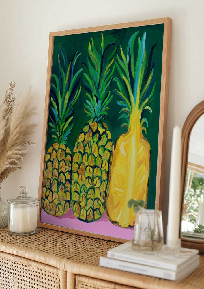 Livfulla tropiska ananasar Poster