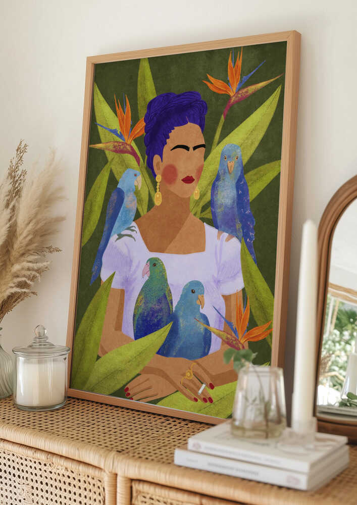 Frida and birds Poster