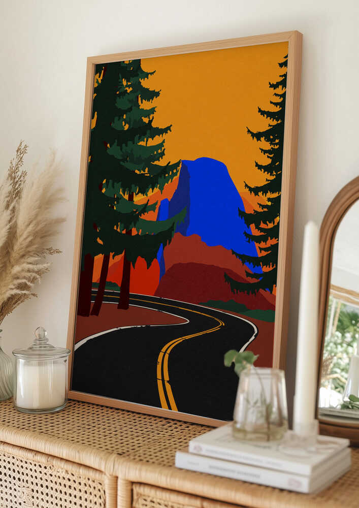 Clacier Road med Half Dome Poster
