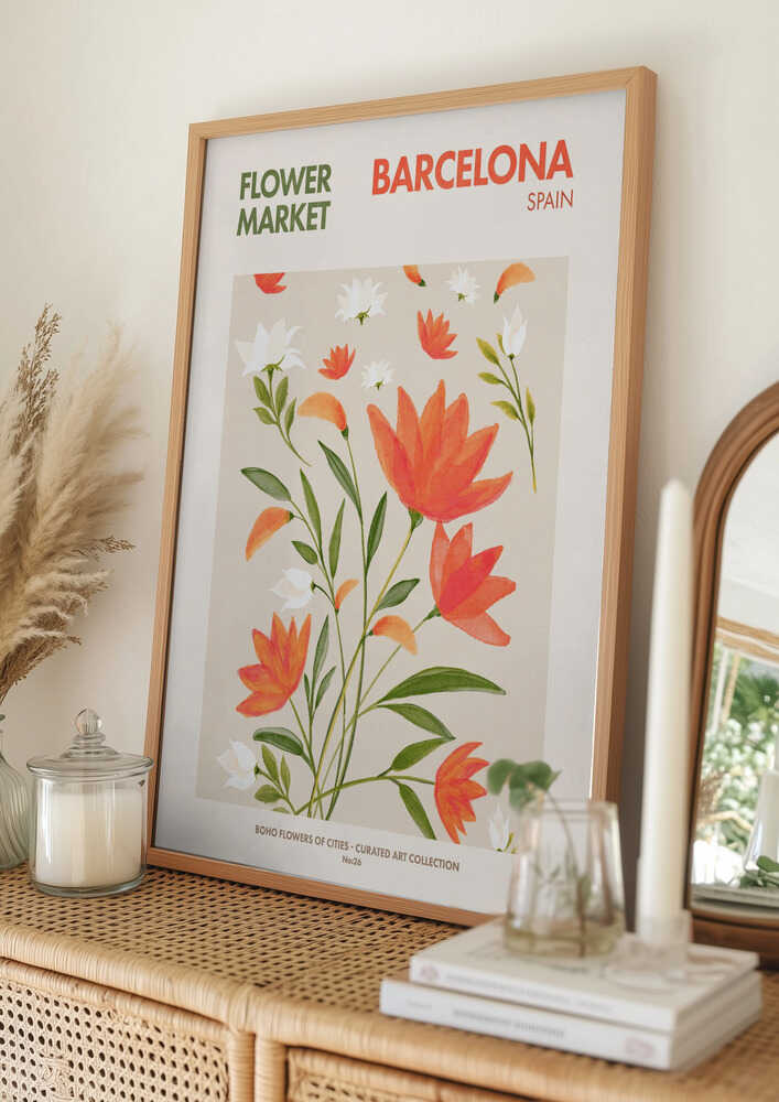 Barcelona Blooms Poster