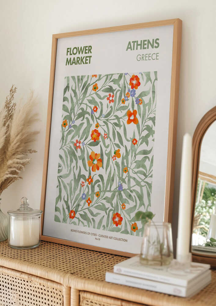 Blommande Athen Poster