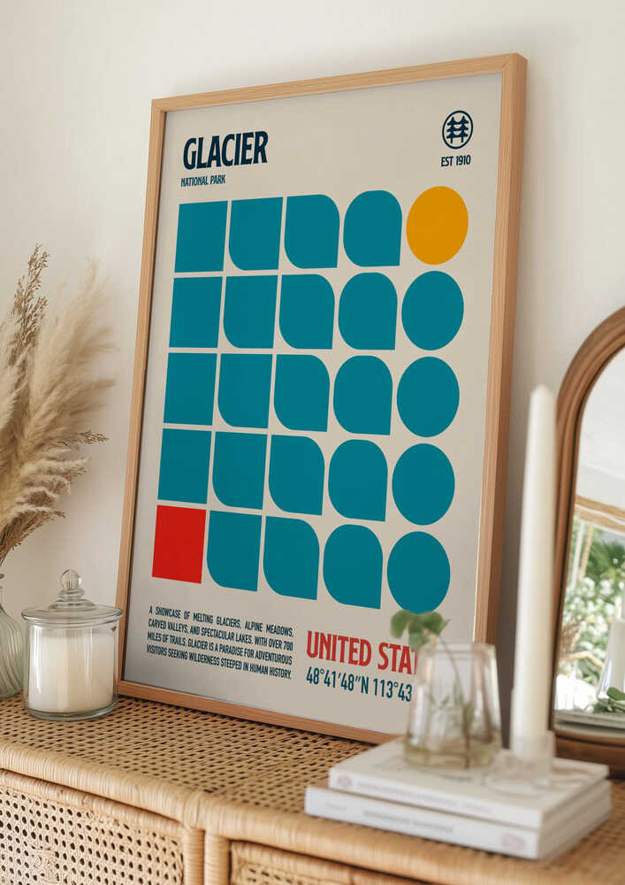 Glacier Nationalpark Rejseplakat Plakat