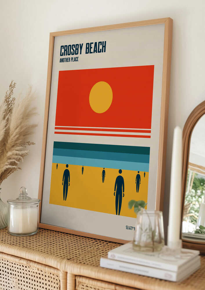 Crosby Beach Iron Men Liverpool Merseyside Poster