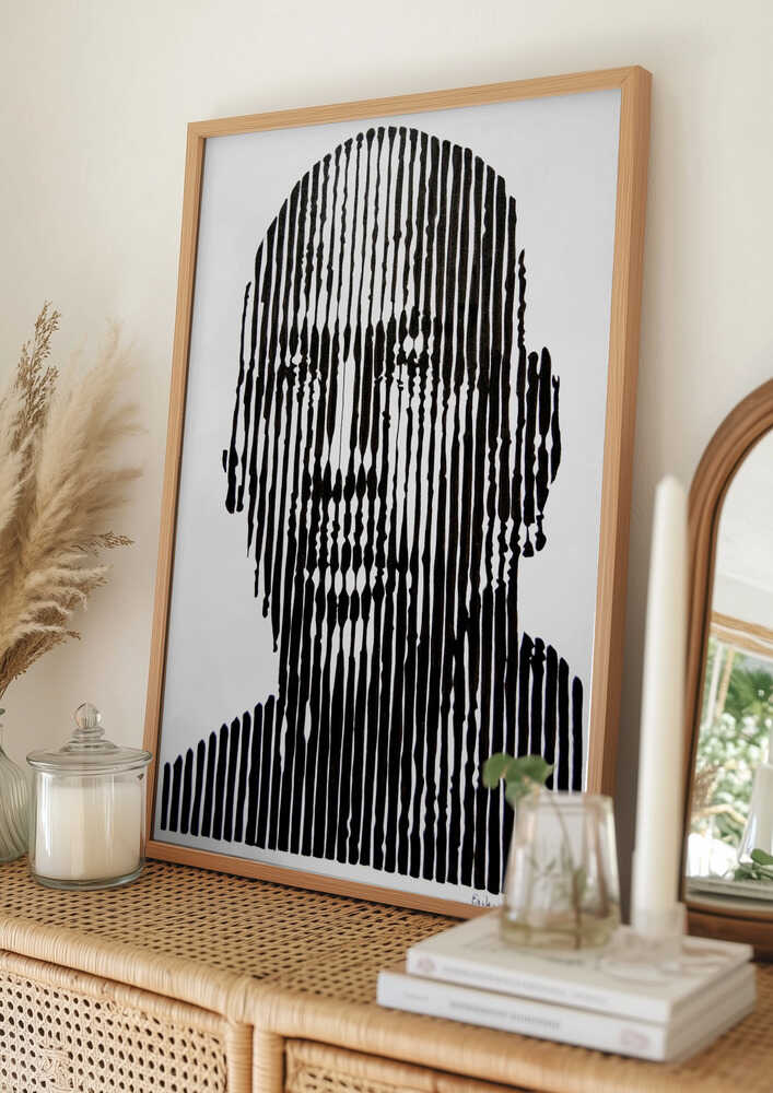 Abstract Line Face Poster