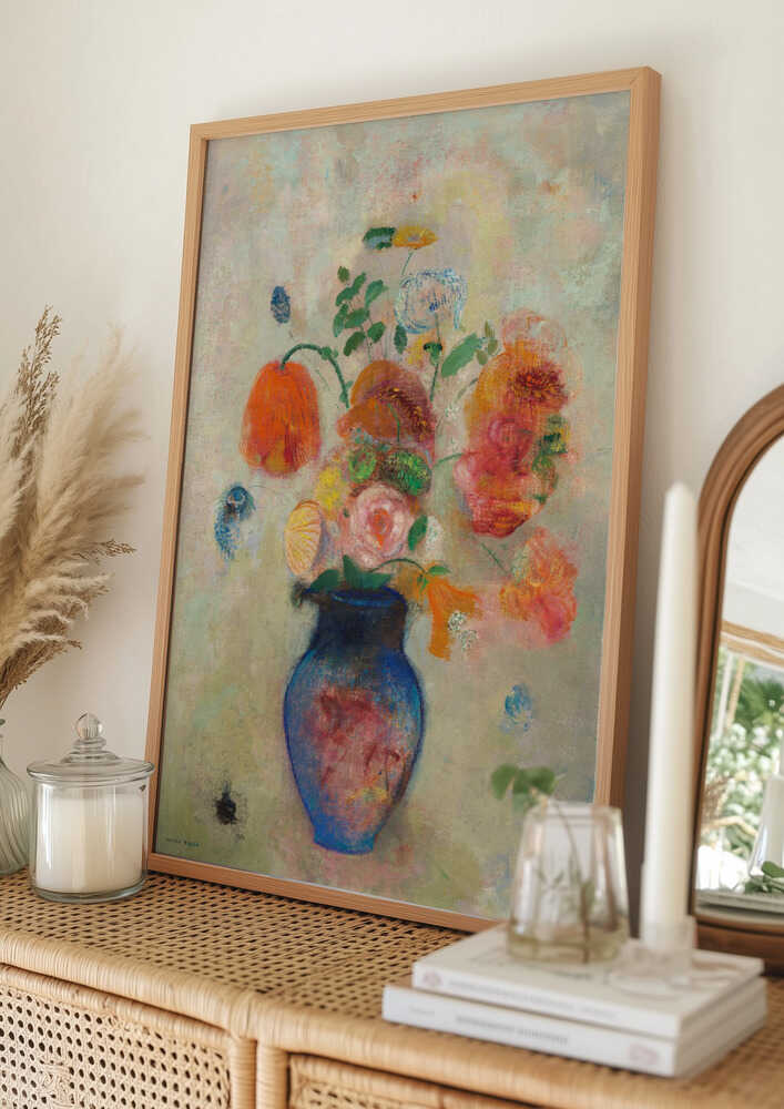 Large Vase With Flowers Poster