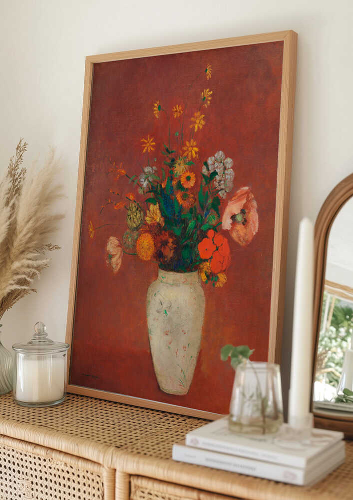 Bouquet i kinesisk vase plakat