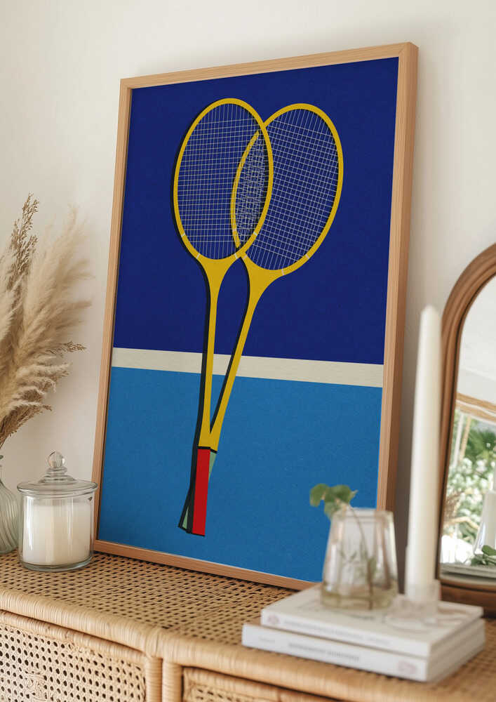 Badmintonracketar i trä Poster