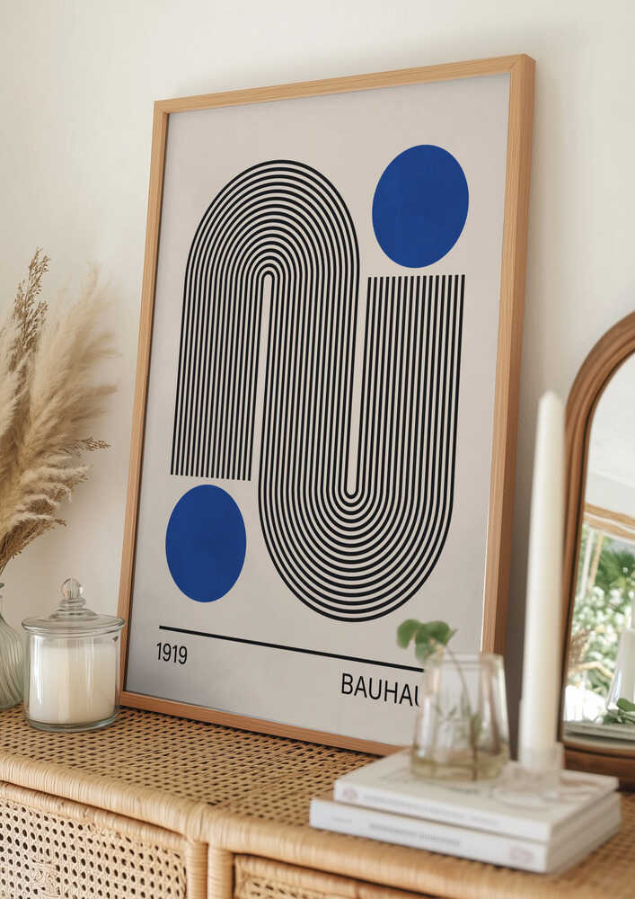 Modern Curves Blue Circles Poster