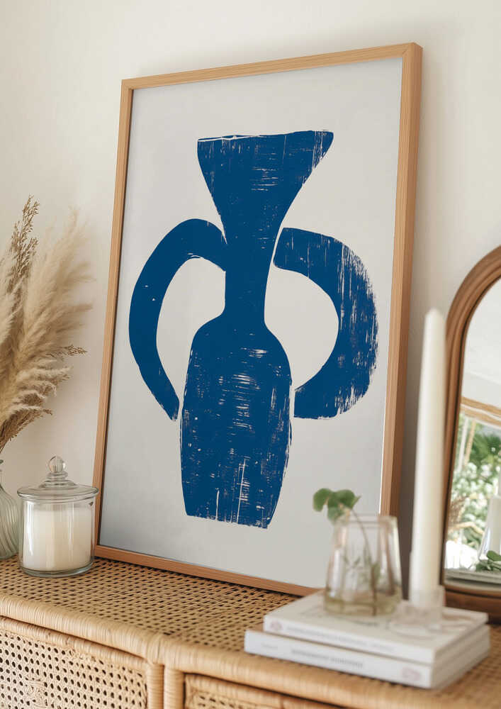 Blå tekstureret vase plakat