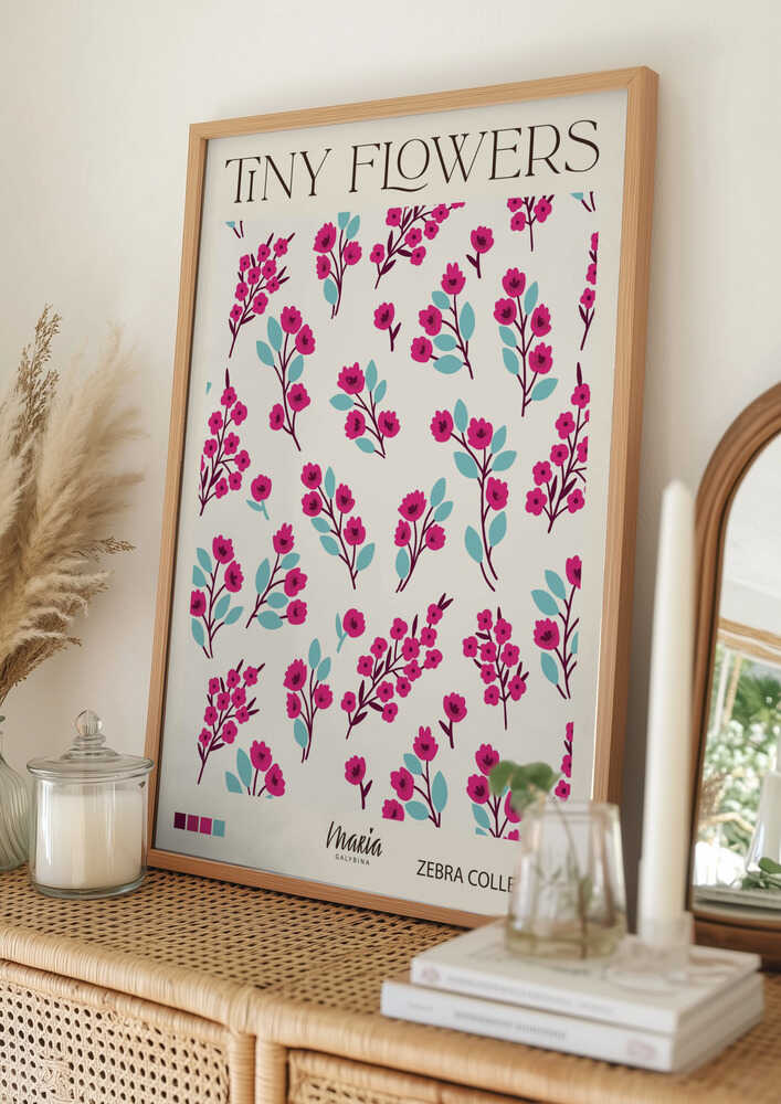 Små lyserøde blomster Plakat