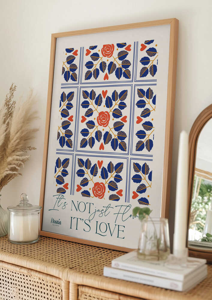 Love Flowers Botanical Pattern Poster