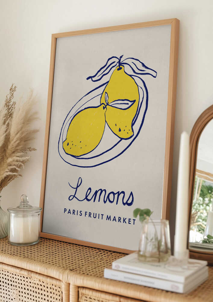 Paris Fruktmarknad Citroner Poster