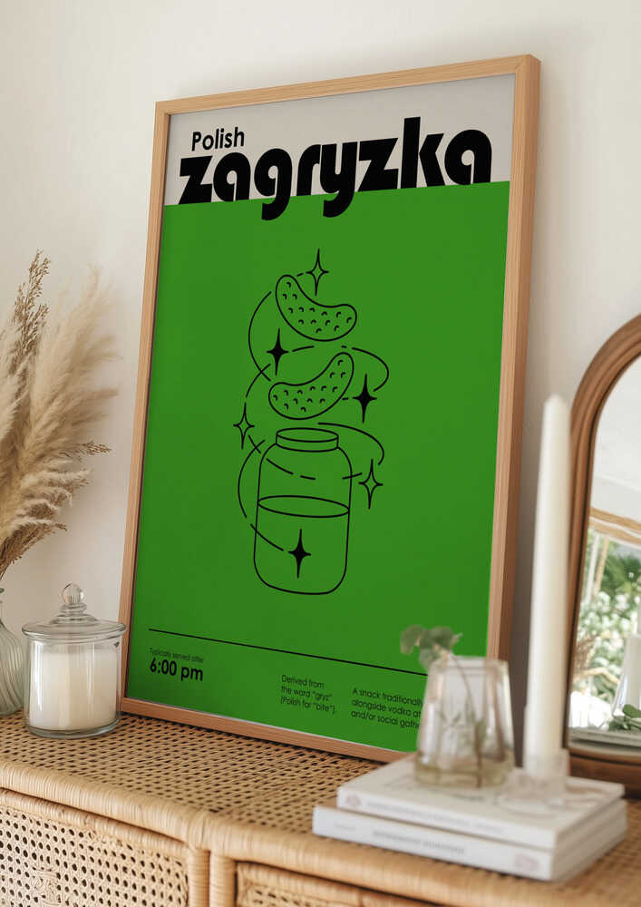 Grøn Polsk Snack Plakat