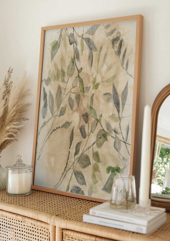 Soft Botanical Leaves Poster