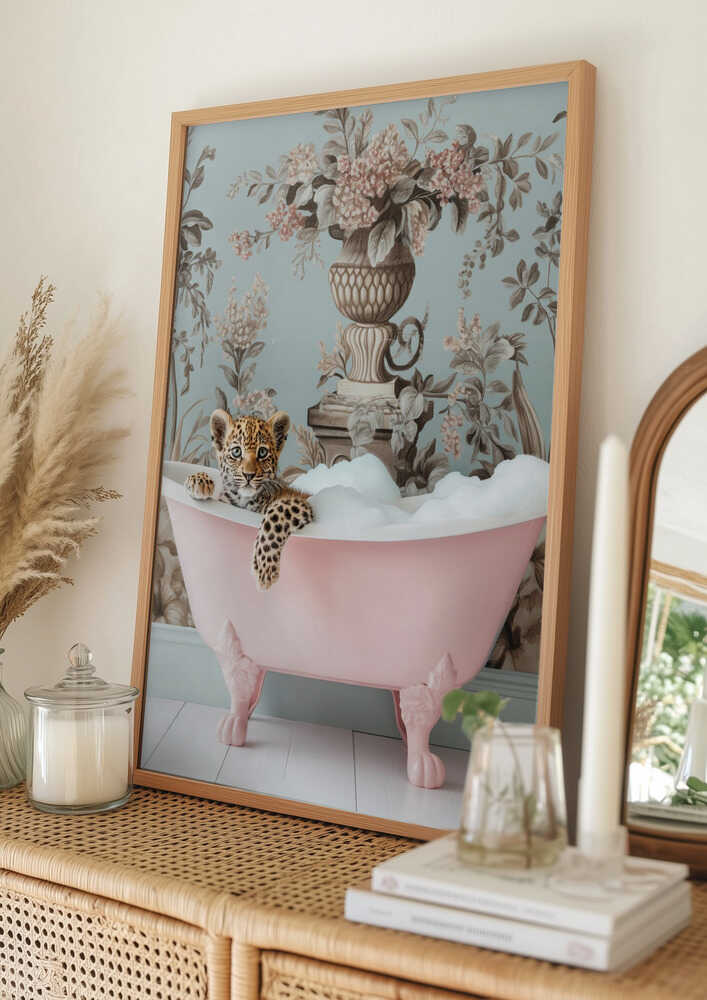 Baby Jaguar Bubble Bath Poster