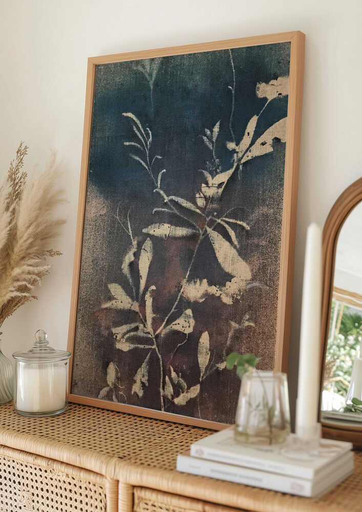 Vintage Blue Botanicals Poster