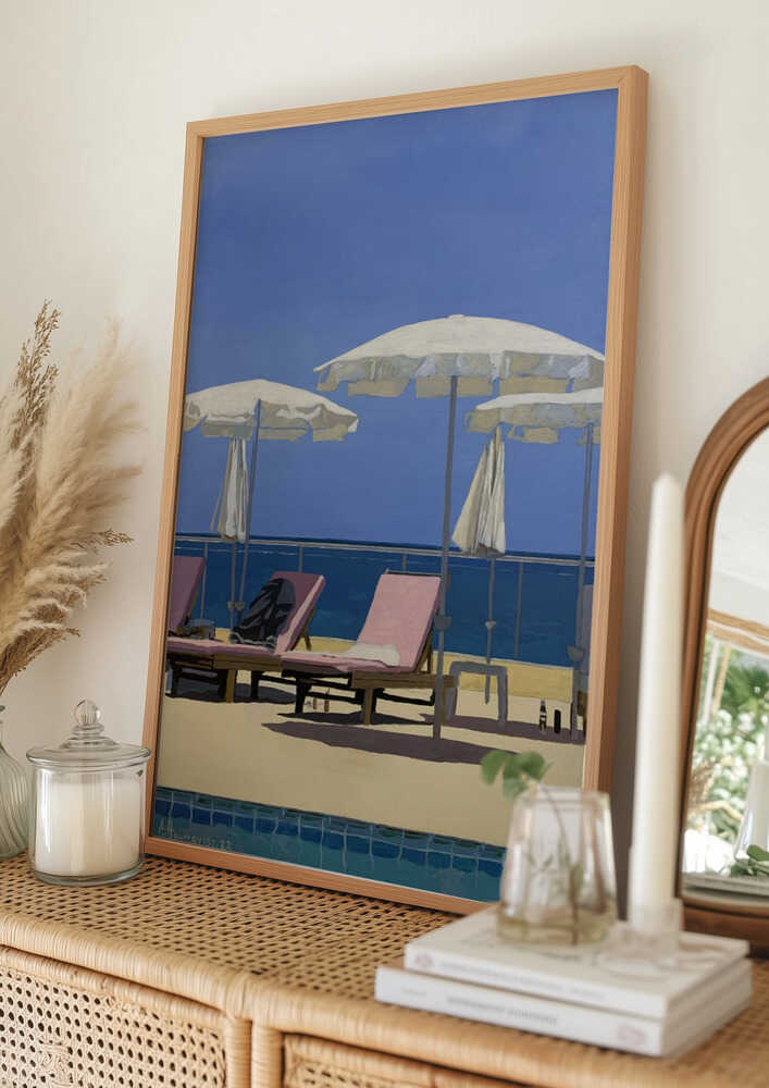 Solstolar på stranden Poster