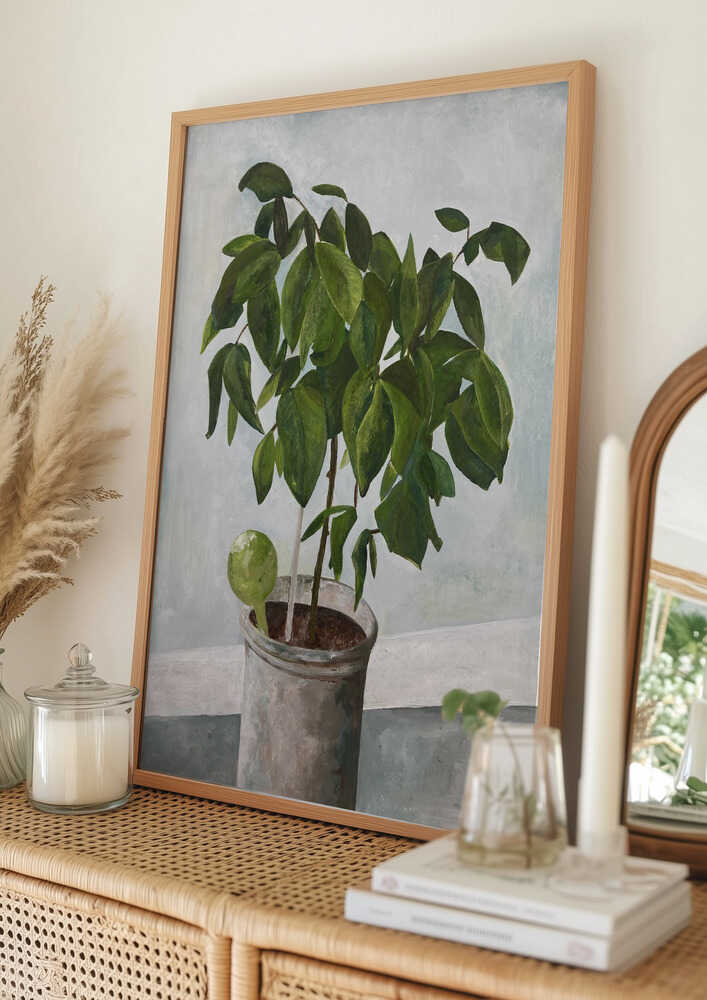 Stilleben med krukväxt Poster