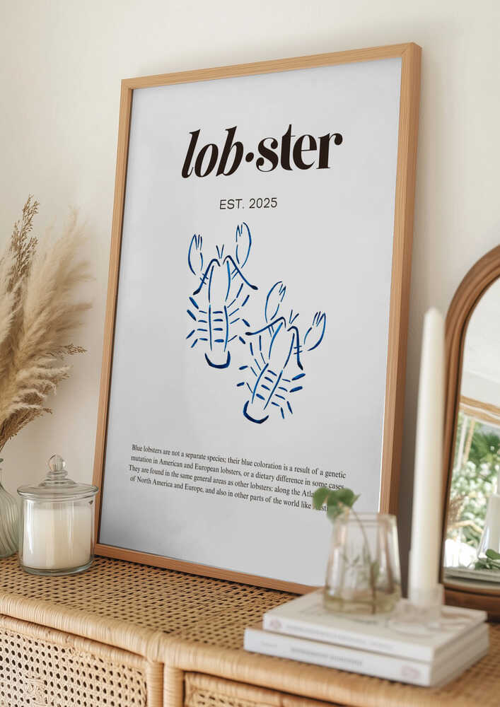 Elegant blå hummer Poster