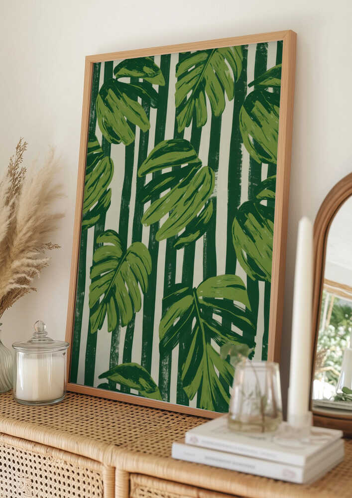 Monstera-blad ränder Poster