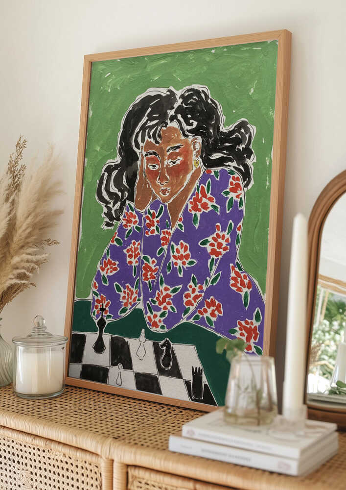 Tankefuld skakspiller plakat