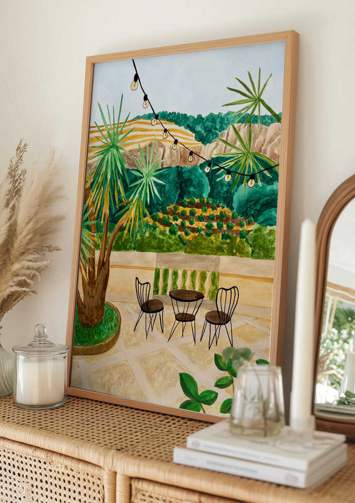 Frodig uteplatsutsikt Poster