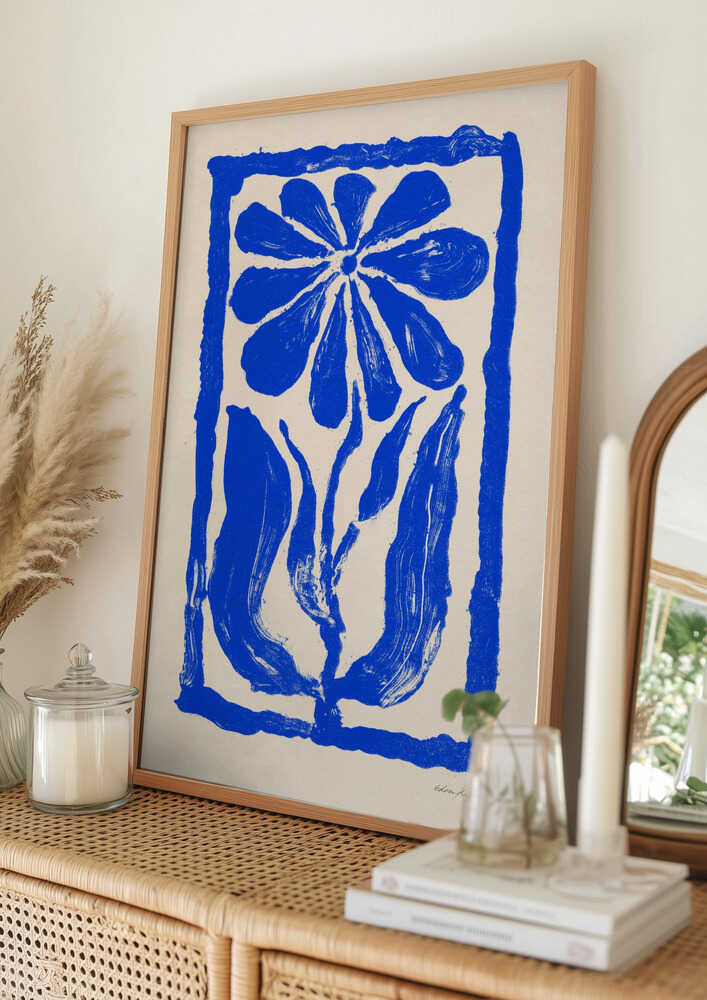 Blå blomster Poster